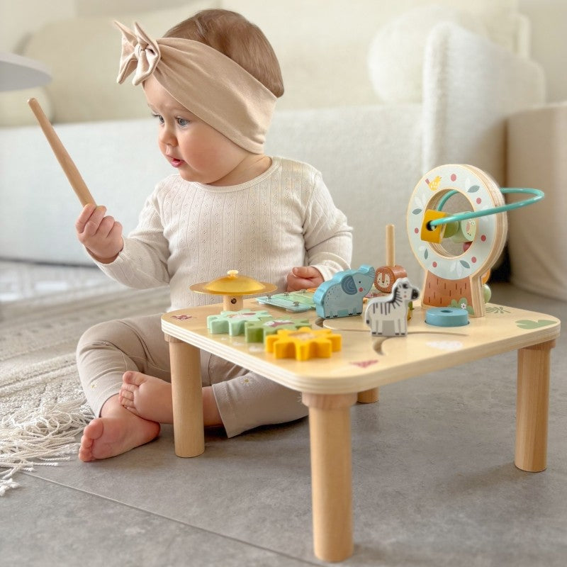 Montessori Aktivitätstisch aus Holz – 5in1 Musik- & Sensorik-Spieltisch ab 18 Monaten – Produktbild 1
