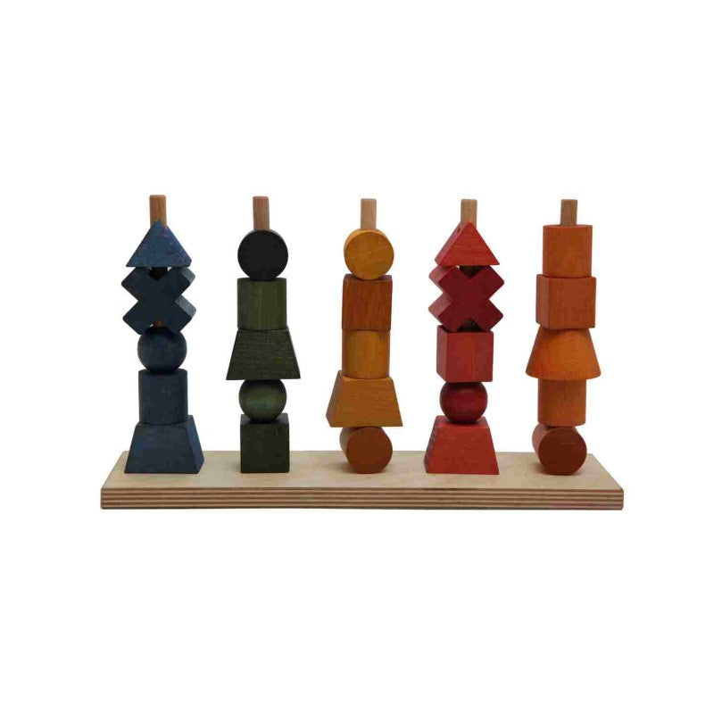 Wooden Story Holzzaun Steckpuzzle Bunt – Montessori Holzspielzeug FSC ab 1 Jahr