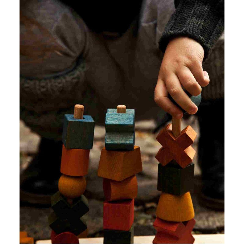 Wooden Story Holzzaun Steckpuzzle Bunt – Montessori Holzspielzeug FSC ab 1 Jahr