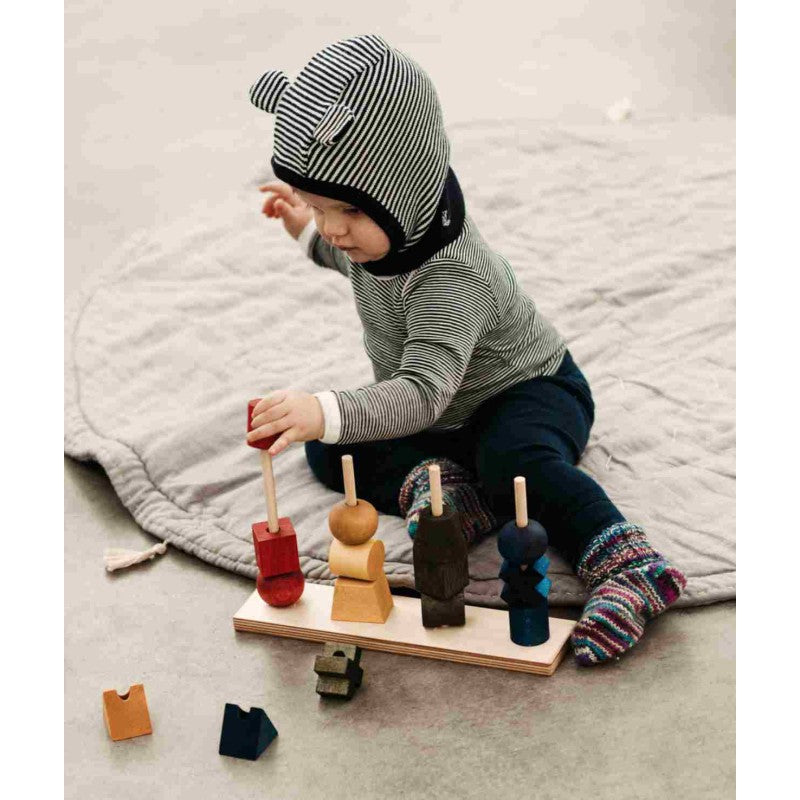Wooden Story Holzzaun Steckpuzzle XL Bunt – Montessori Holzspielzeug FSC ab 1 Jahr