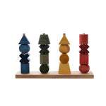 Wooden Story Holzzaun Steckpuzzle XL Bunt – Montessori Holzspielzeug FSC ab 1 Jahr