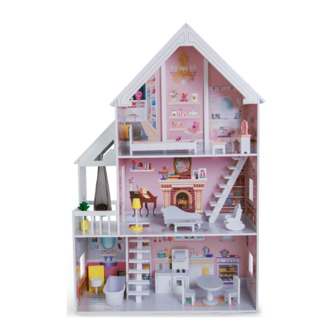Puppenhaus Liselle aus Holz mit LED-Beleuchtung – Produktbild 1