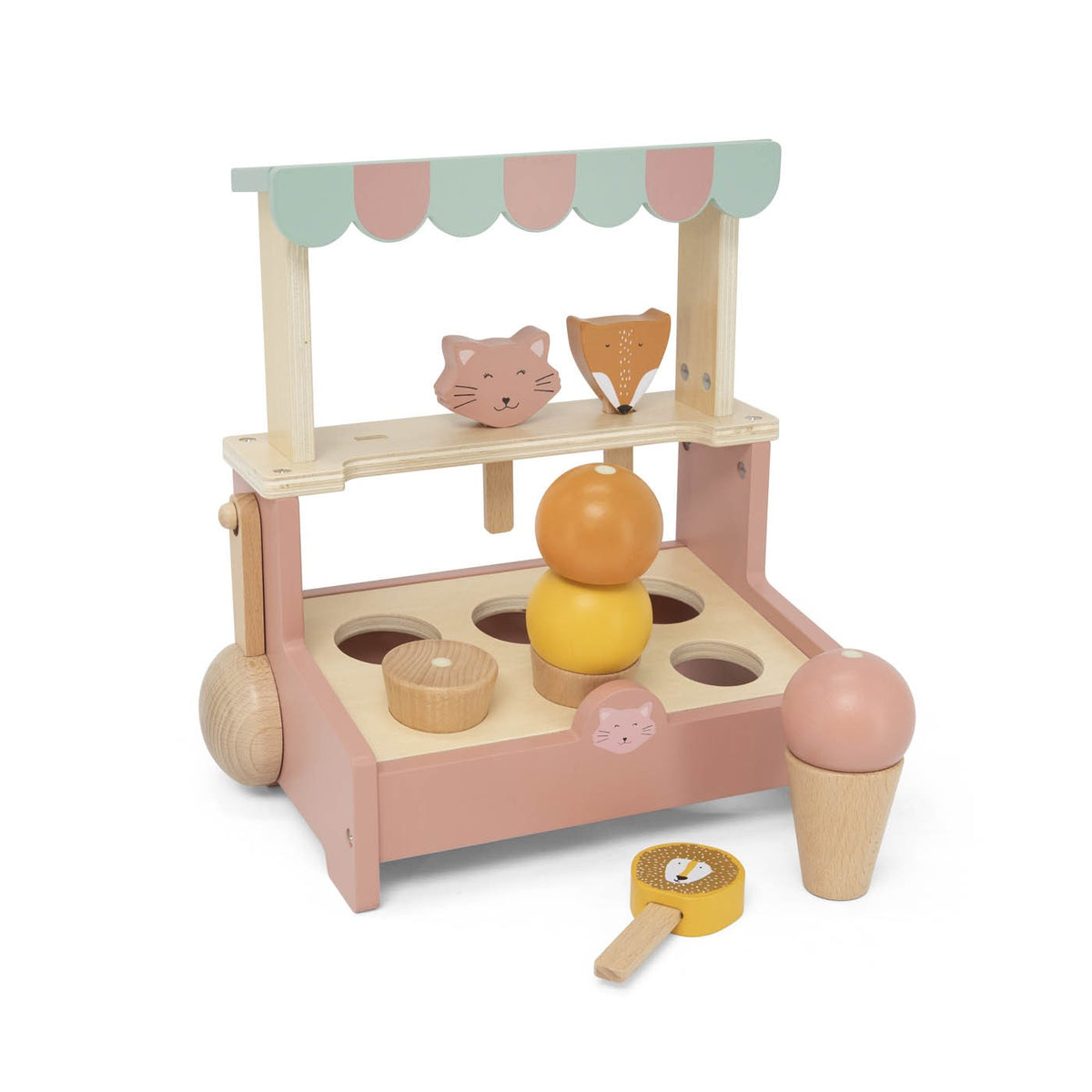 Trixie Eisladen aus Holz – FSC Spielzeug Eisdiele mit magnetischem Portionierer – Produktbild 1