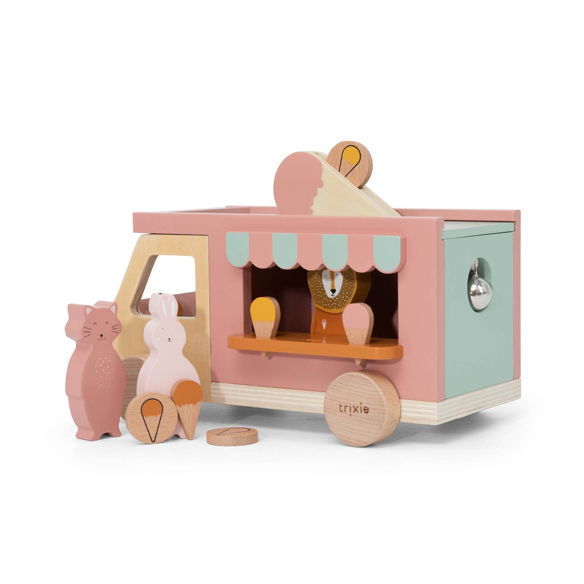 Trixie Eiswagen aus Holz – Mobiles Kaufladen-Spielzeug mit Zubehör FSC-zertifiziert – Produktbild 4
