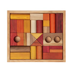 Holzbausteine in der Box – warme Farben, 30 Teile – Produktbild 1