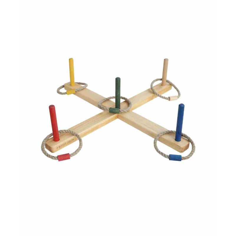 Wooden Ring Toss Game - Colorful