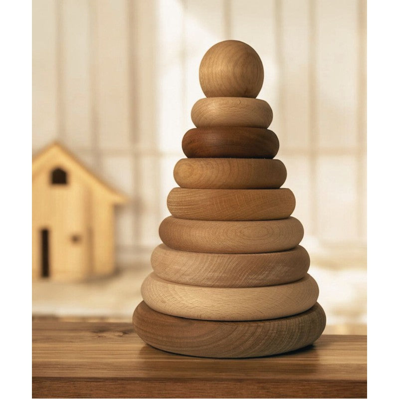 Runde Holzpyramide – Natur – Produktbild 2