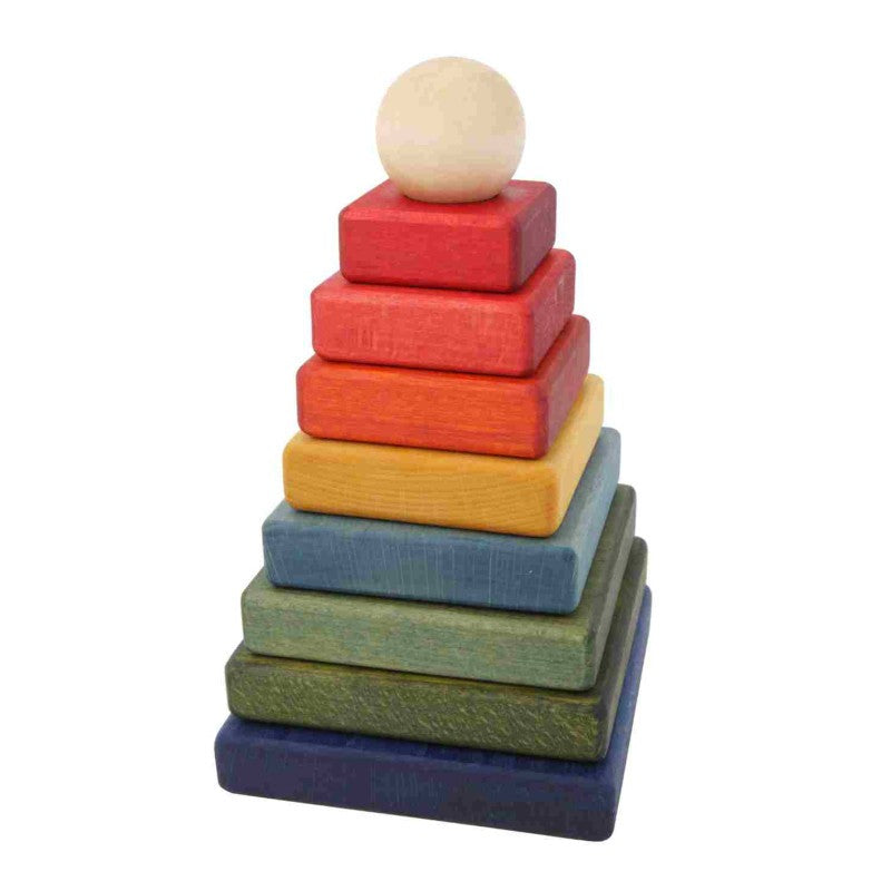 Quadratische Holzpyramide – Bunt – Produktbild 3