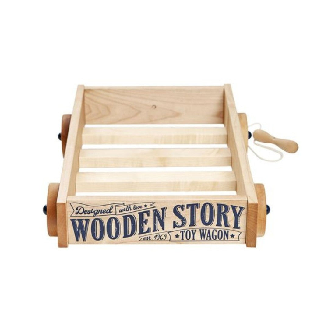 Holz Bollerwagen für Kinder – FSC Holzwagen zum Ziehen & Spielen ab 3 Jahren – Produktbild 2