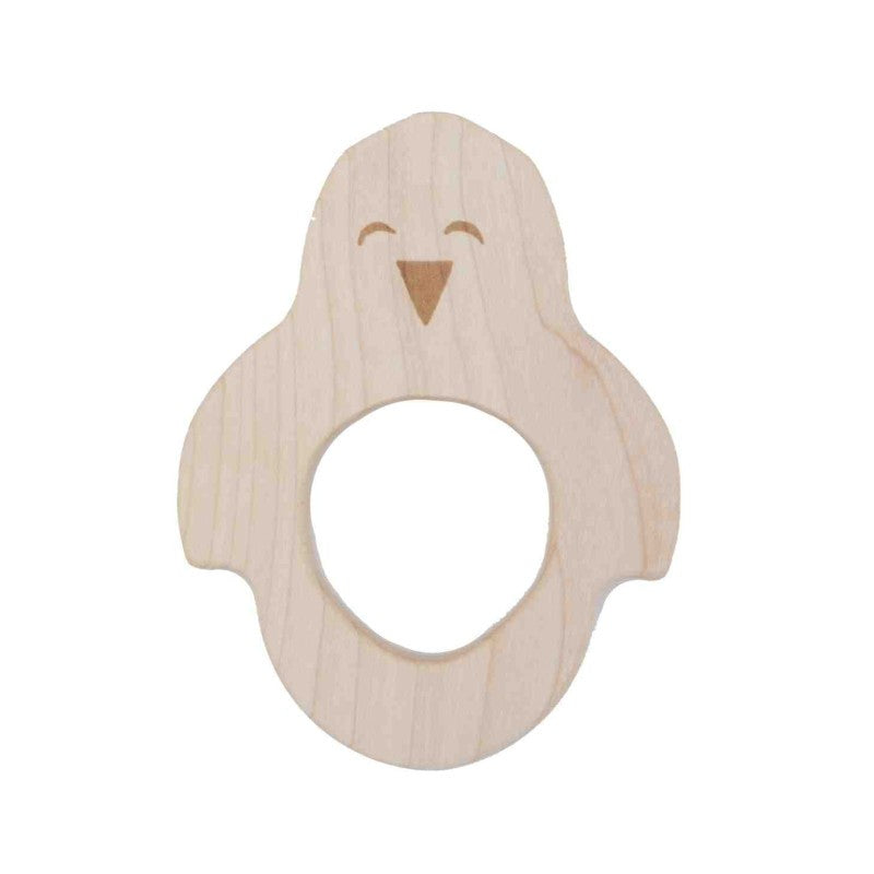 Holzbeißring Pinguin für Babys – natürlicher Beißring aus FSC-Ahornholz ab Geburt – Produktbild 1