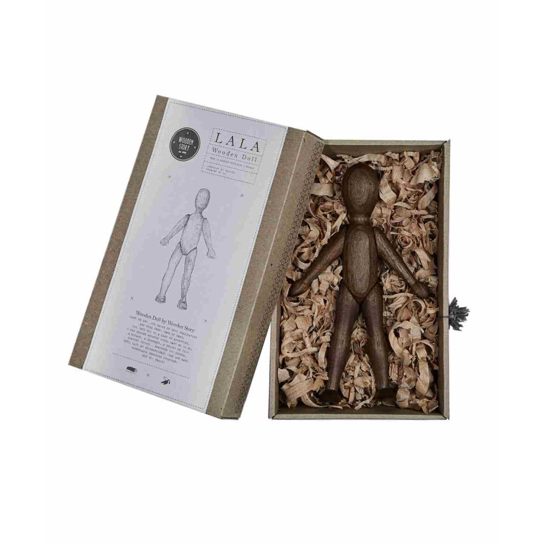 Walnusspuppe aus Holz mit Hose – Produktbild 2