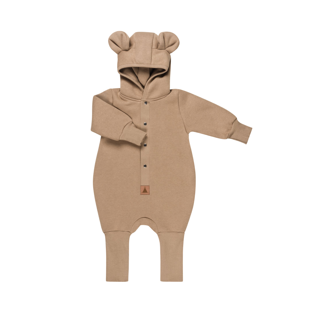 Jumpsuit mit Ohren für Babys und Kinder – Kakao – Produktbild 1