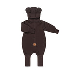 Jumpsuit mit Ohren für Babys und Kinder – Schokolade – Produktbild 1