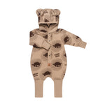 Jumpsuit mit Ohren für Babys und Kinder – Löwe auf Kakao – Produktbild 3