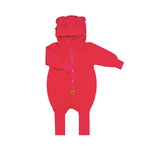 Jumpsuit mit Ohren für Babys und Kinder – Koralle – Produktbild 1