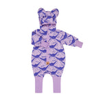 Jumpsuit mit Ohren für Babys und Kinder – Flieder Fenio