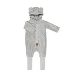 Jumpsuit mit Ohren für Babys und Kinder – Flauschiges Grau – Produktbild 2
