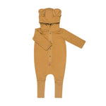 Jumpsuit mit Ohren für Babys und Kinder – Senfgelb – Produktbild 1